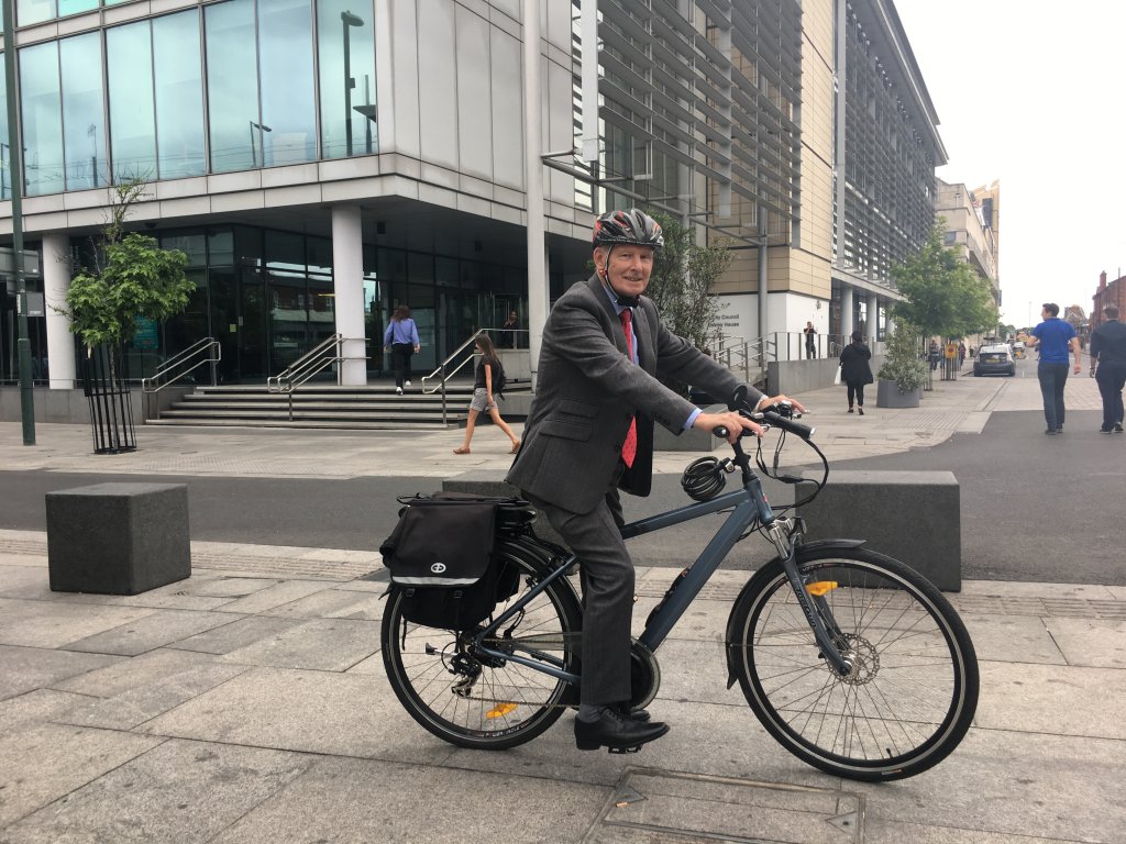 Cllr Glyn Jenkins supports the use of ebikes