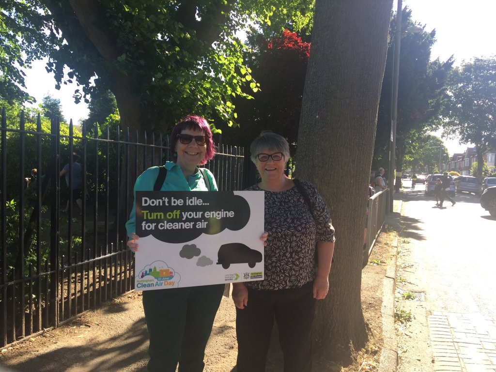 Cllrs Cat Woodward and Sally Longford at Middleton Primary School
