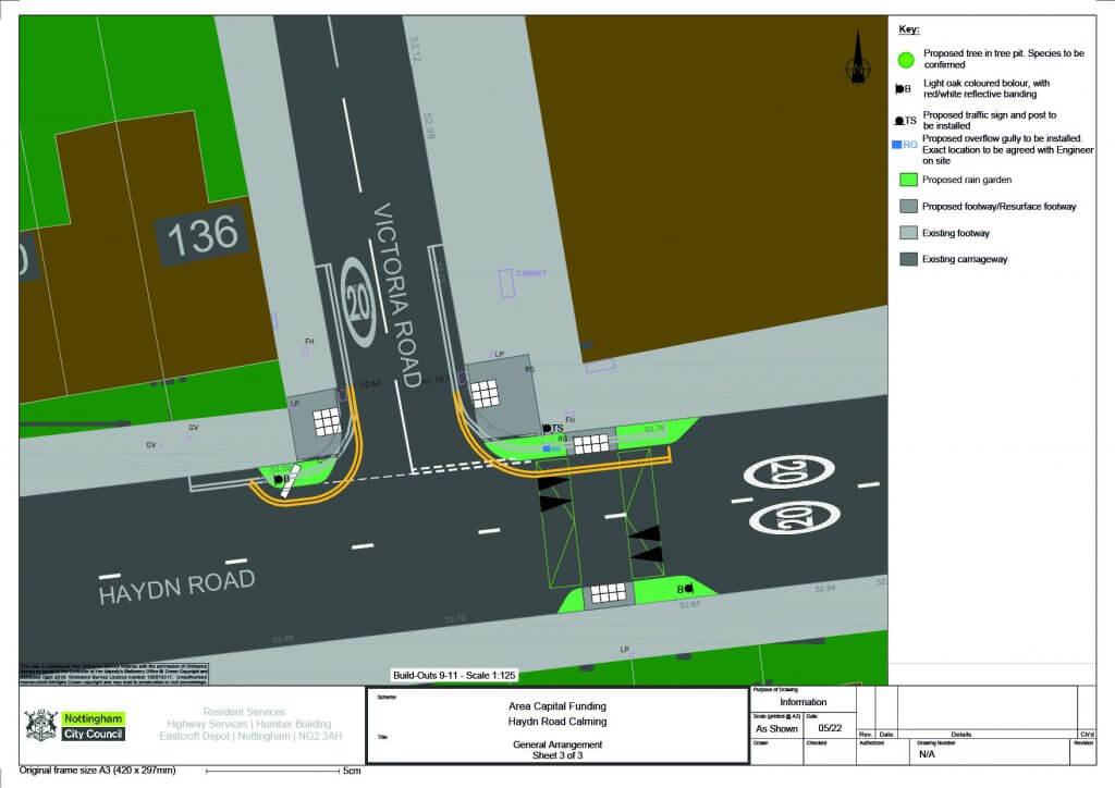 Plans showing works on Haydn Road with junction of Victoria Road