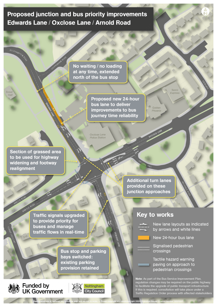 Map showing proposals for Edwards Lane Oxclose Lane