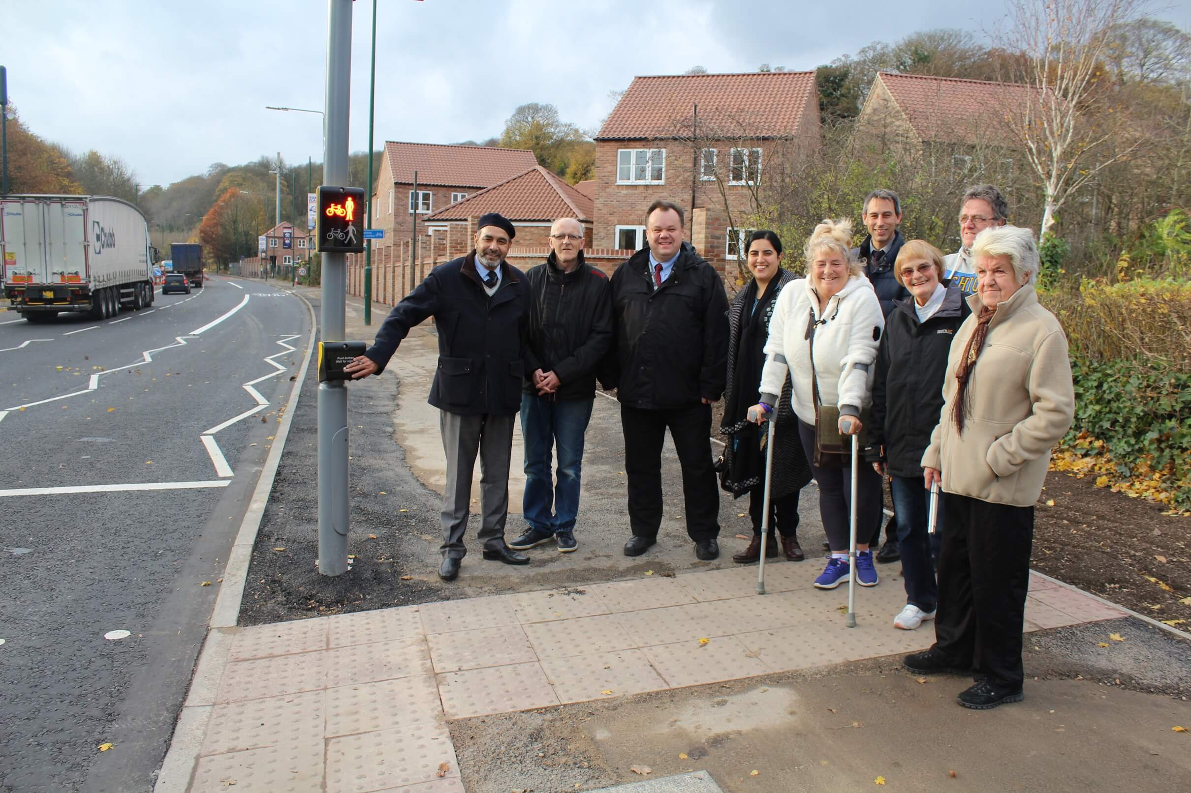 Residents using the new pedestrian crossing on Daleside Road