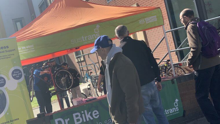 Members of the public attending a Dr.Bike event held at The Mary Potter Health Centre