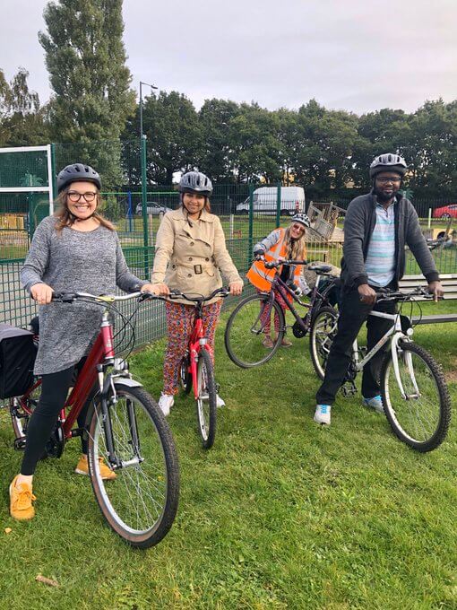 Cllr Williams attending a community cycle centre event