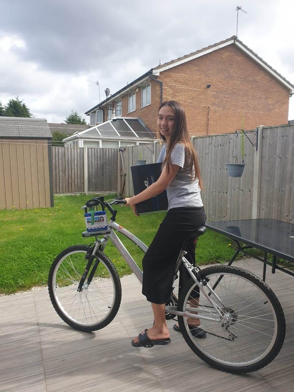 Christhel on her bike