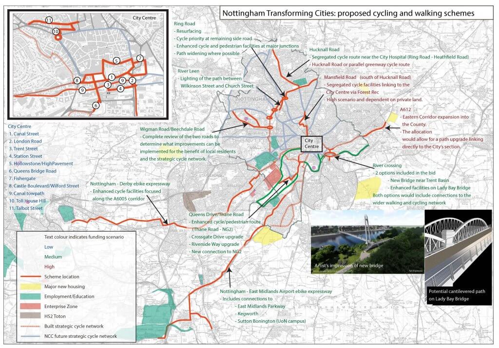 Transforming cities Nottingham walking and cycling projects