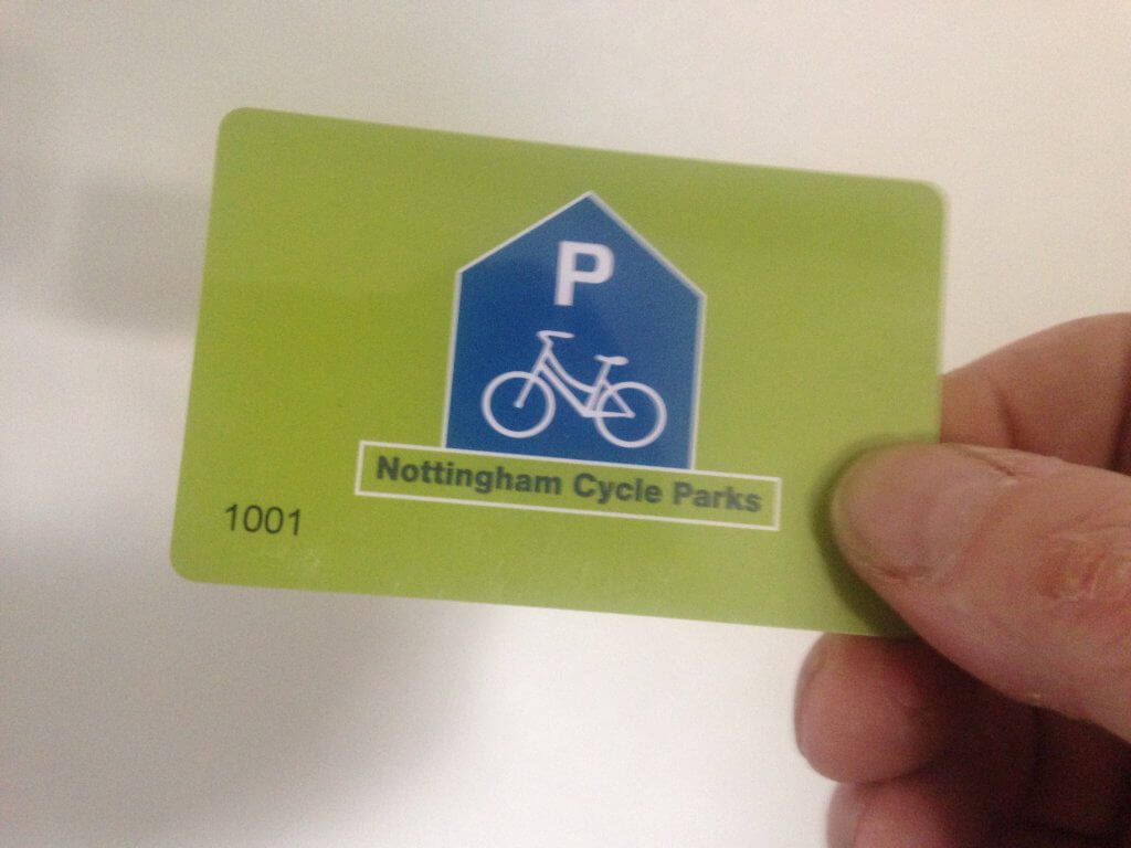 image of Nottingham cycle parks card
