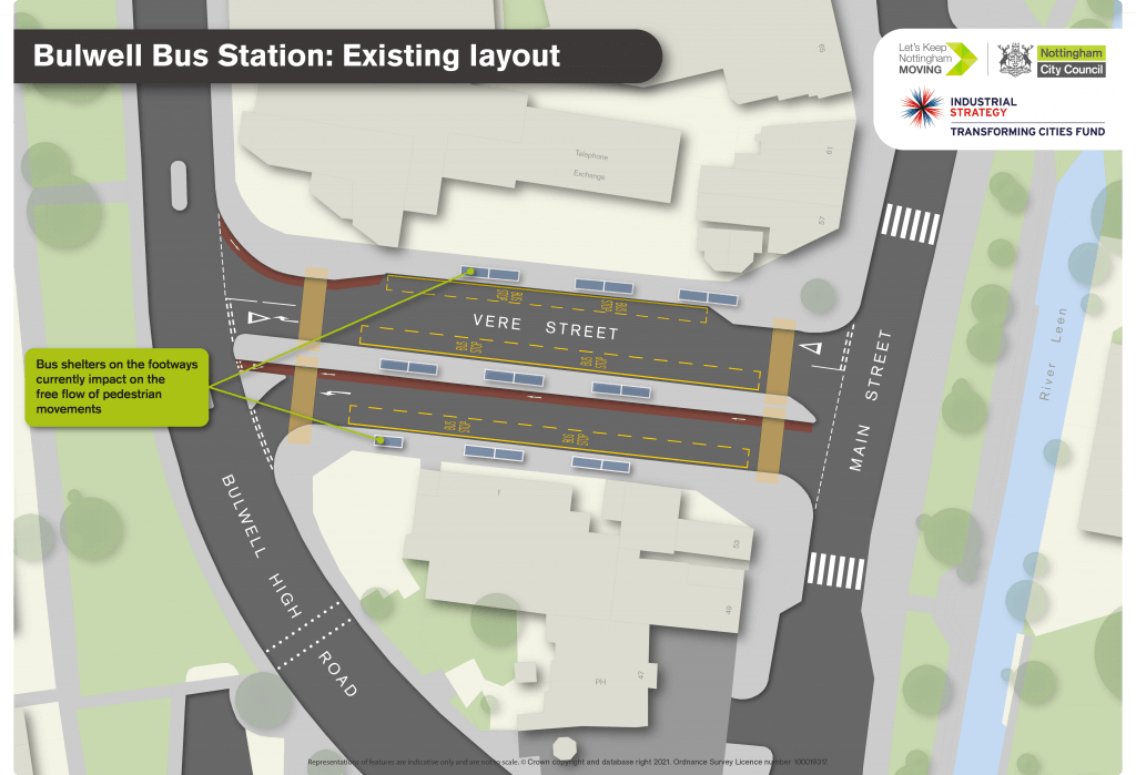Bulwell Bus Station existing layout