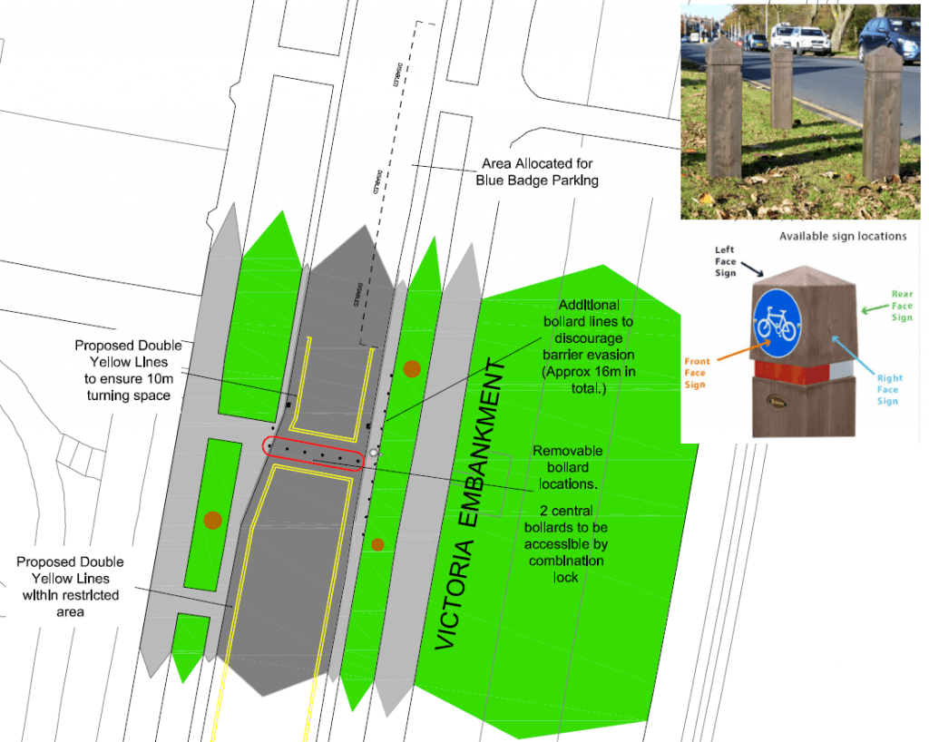 Proposed measures near the War Memorial