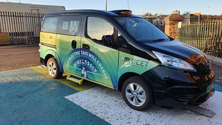 A wireless charging electric taxi