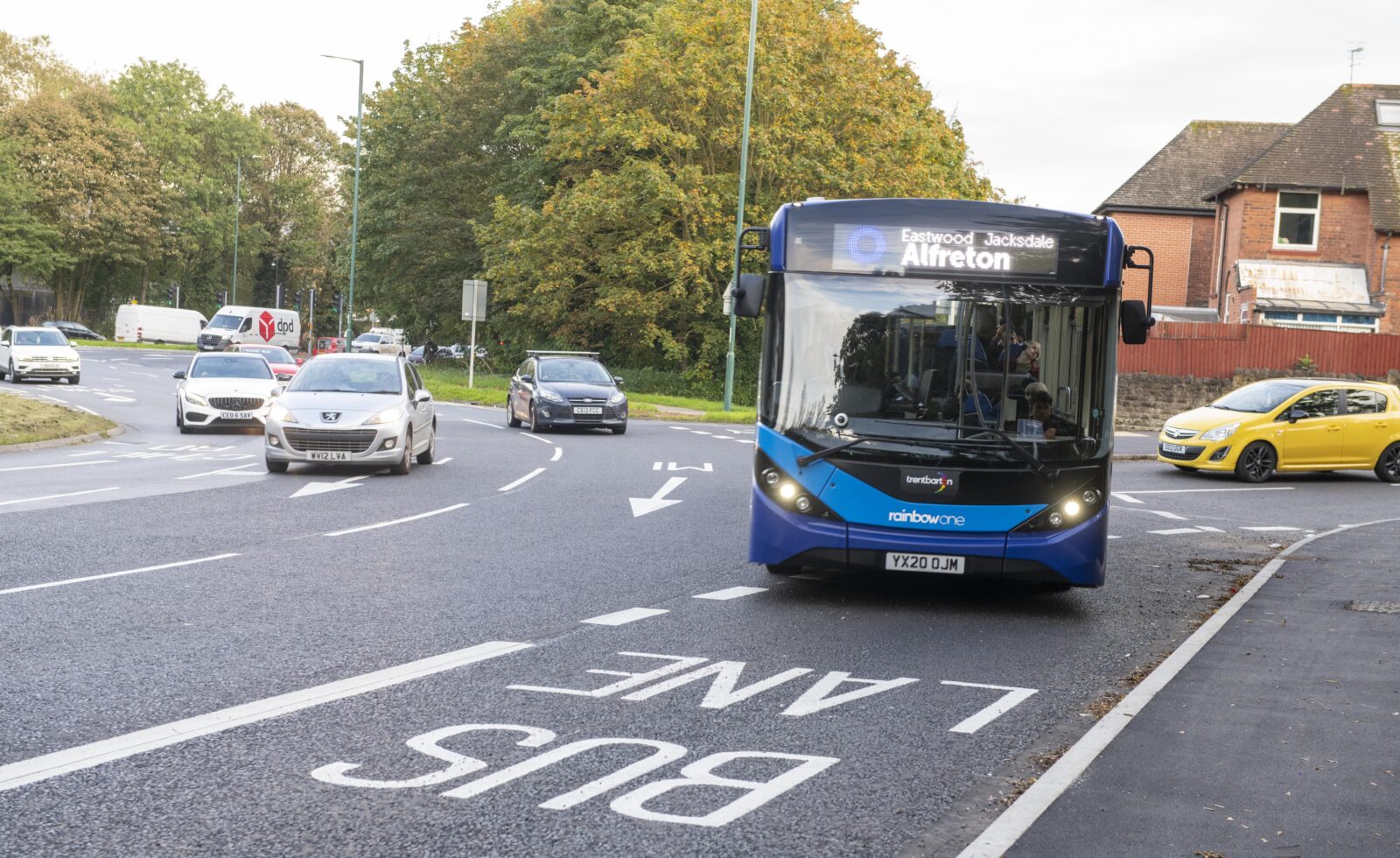 New bus lane on the A610 Transport Nottingham