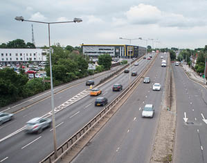 Cars driving on a52