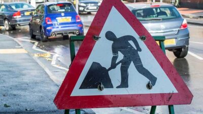 Roadworks sign